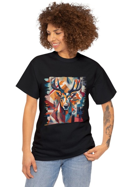 Geyik Tasarımlı Unisex T-Shirt fiyatları