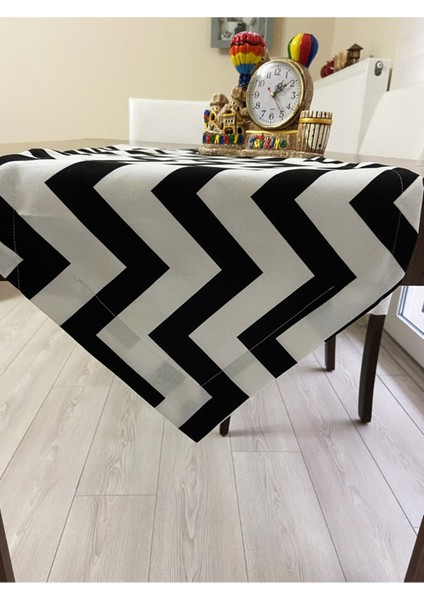 Pamuk Keten Sıvı Geçirmez Zigzag Desen Runner 40 x 160