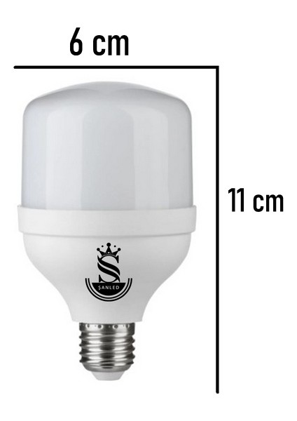 20W Tasarruflu E27 Beyaz Renk Torch LED Ampul-2 Adettir