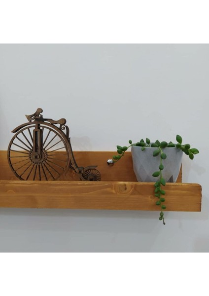 Duvara Monte Ahşap Duvar Rafı. 150 cm Dekoratif Çerçeve Rafı. Meşe Rengi Uçan Raf.
