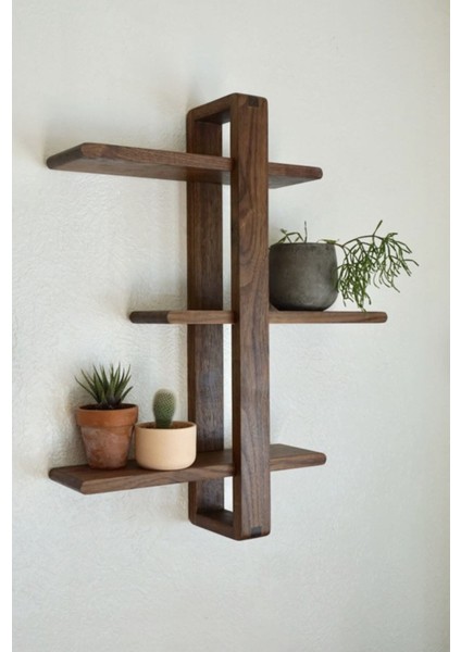Ahşap Raf Çiçeklik Dekoratif Ahşap Raf