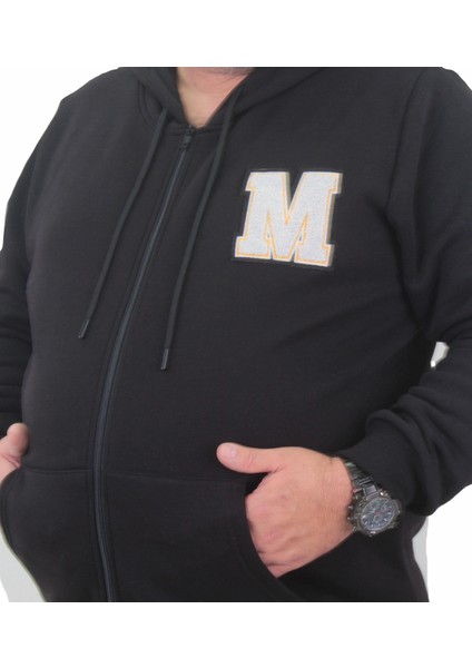Mocgrande Büyük Beden Fermuarlı Sweat M 23217 Sıyah fırsatları