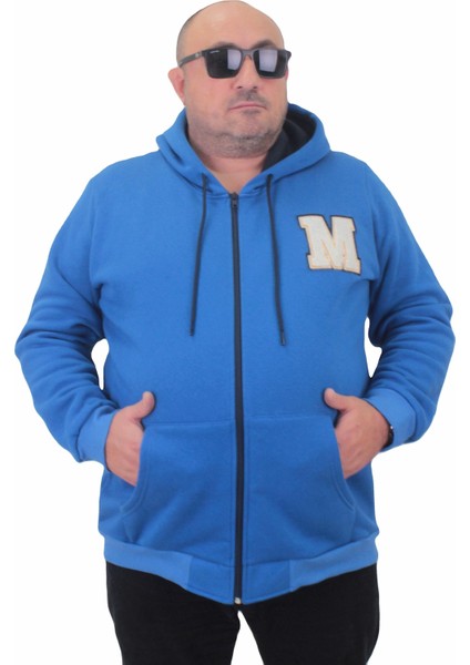 Mocgrande Büyük Beden Fermuarlı Sweat M 23217 Saks