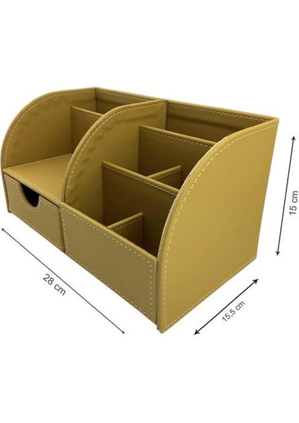 Masaüstü Düzenleyici Çekmeceli Organizer Kalemlik Pastel Safran ND 1058 fiyatları