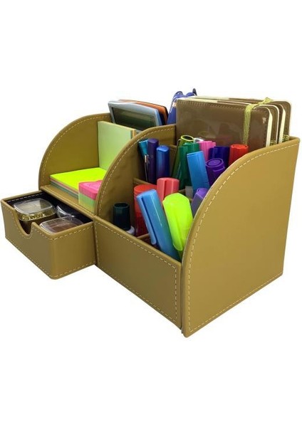 Masaüstü Düzenleyici Çekmeceli Organizer Kalemlik Pastel Safran ND 1058 indirimleri