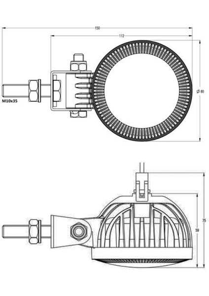 Cr 80CP LED Çalışma Lambası 4 Ledli 12-24V Uyumlu