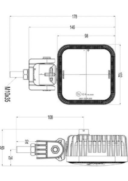 Sq 100CP LED Çalışma Lambası 4 Ledli 12-24V Uyumlu