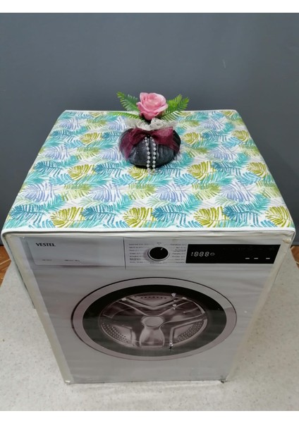 Yeşil Mavi Duck Kumaş Çamaşır ve Kurutma Makinesi Örtüsü 120X60CM