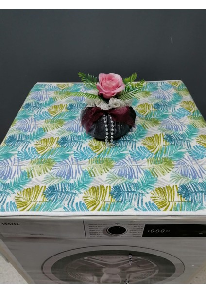 Yeşil Mavi Duck Kumaş Çamaşır ve Kurutma Makinesi Örtüsü 120X60CM