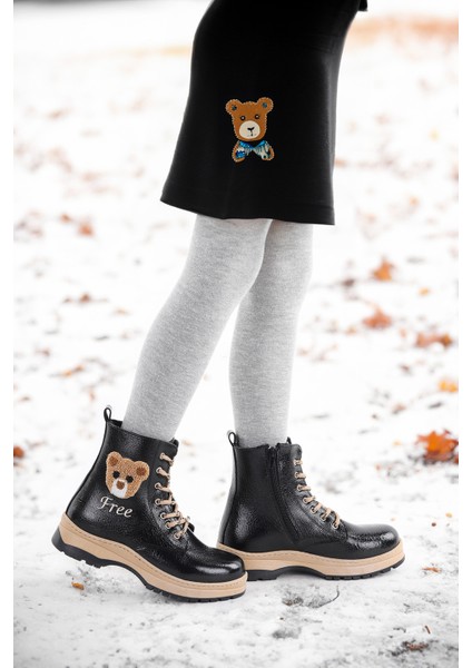 Termo Taban Kız Çocuk Bot 625 Kırışık Cilt Siyah