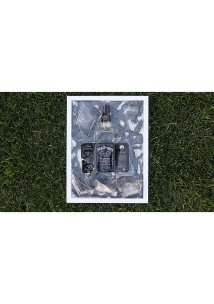 Jack Daniel Kırık Şişe Epoksi 30X40 Tablo