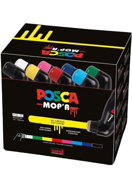 Posca Mop'r Pcm-22 Boyama Markörü Seti 3-19 Mm. 8 Renk