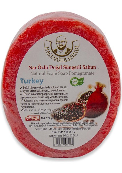 Nar Özlü Doğal Süngerli Sabun