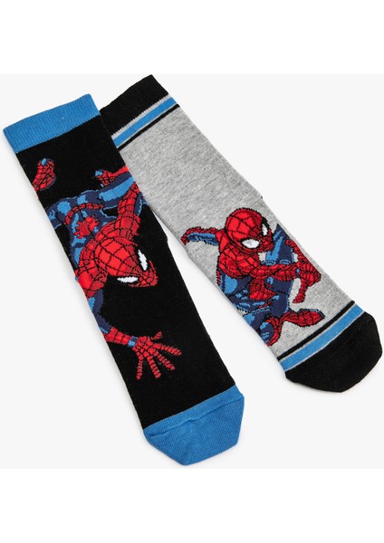 2'li Örümcek Adam Baskılı Çorap Seti Lisanslı