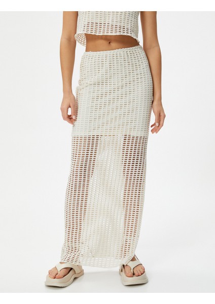 File Kalem Etek Midi Boy Yüksek Bel Yanları Yırtmaçlı Astarlı Slim Fit modelleri