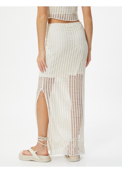 File Kalem Etek Midi Boy Yüksek Bel Yanları Yırtmaçlı Astarlı Slim Fit fırsatları