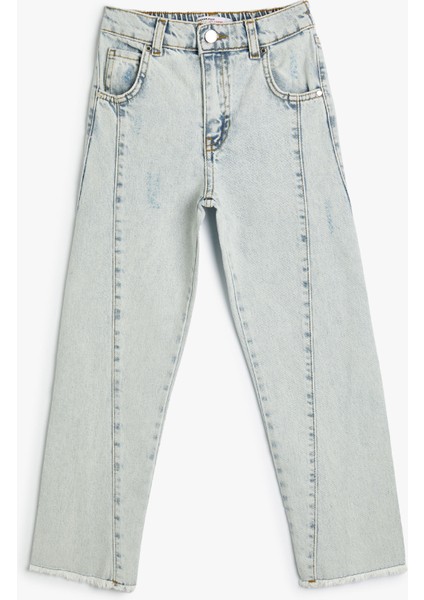Kot Pantolon Pamuklu Bol Paça Rahat Kesim - Loose Jean