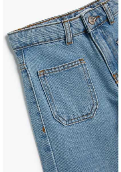 İspanyol Paça Kot Pantolon Cep Detaylı Normal Bel - Flare Jean modelleri