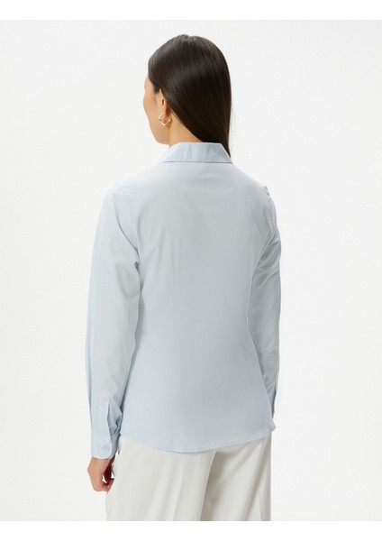 Slim Fit Gömlek Uzun Kollu Düğmeli Manşet Yaka fırsatları