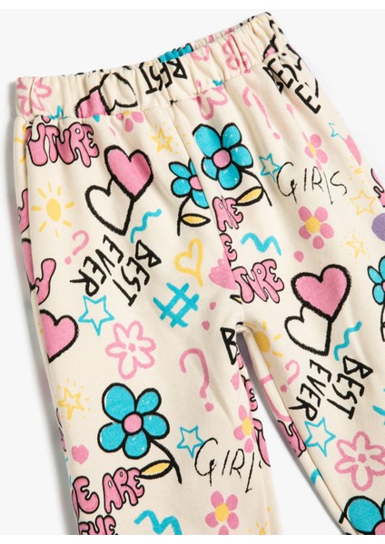 Jogger Eşofman Altı Baskılı Beli Lastikli Pamuklu modelleri