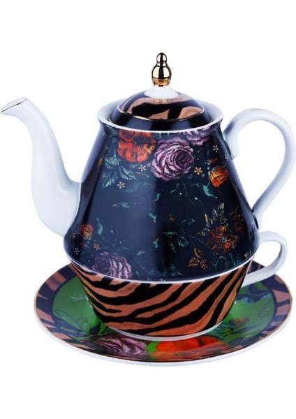 Lucky Art Juliet Bone Tek Kişilik Demlik&fincan