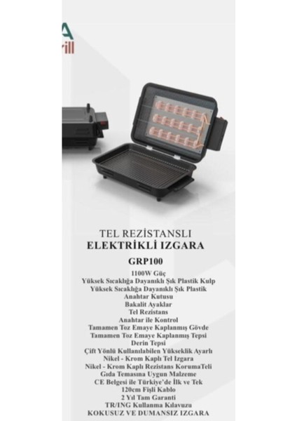 Tel Residanslı Elektirikli Telli Avrasya Mangal & Barbekü Dumansız Izgara fırsatları