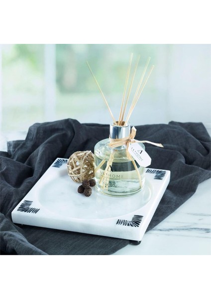 Any Marble Black Dekoratif Kare Tabak