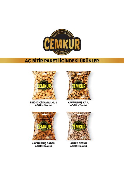 Cemkur Kuruyemiş Aç Bitir Paketi Karışık Kuruyemiş - 22 Paket 880GR