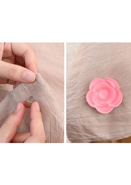 Gül Model Pembe 8 Adet Yorgan Kılıfı ve Çarşaf Tutucu Sabitleyici Kaydırmaz Nevresim Örtü Düzenleyici Mandal