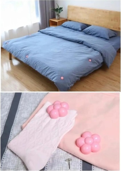 Gül Model Pembe 8 Adet Yorgan Kılıfı ve Çarşaf Tutucu Sabitleyici Kaydırmaz Nevresim Örtü Düzenleyici Mandal modelleri