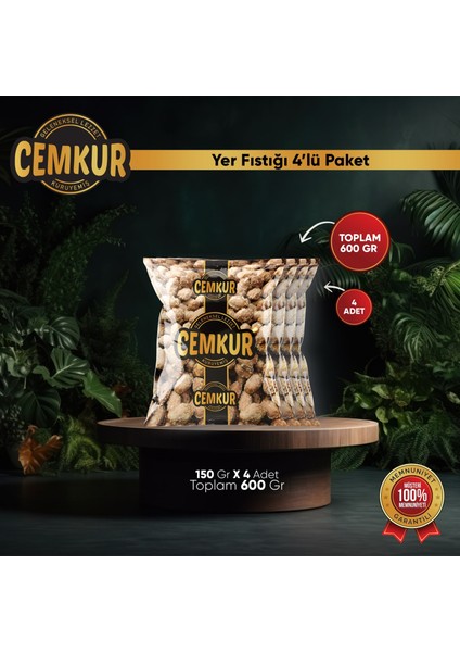 Cemkur Kuruyemiş Kavrulmuş Yer Fıstığı 150GR x 4 Adet