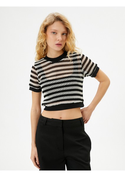 Crop Ajurlu Kazak Kısa Kollu modelleri