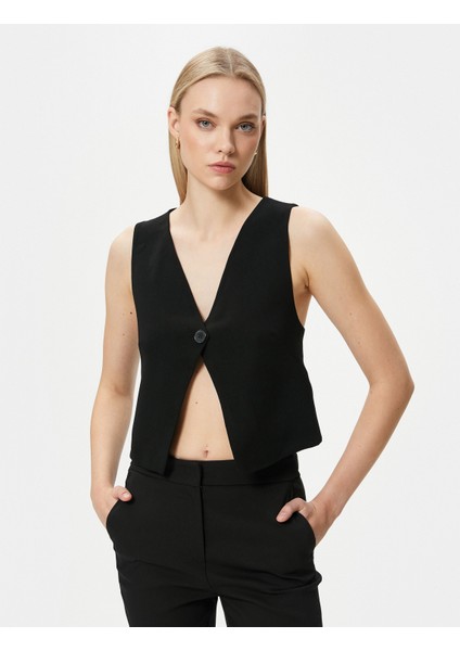 Yelek V Yaka Tek Düğmeli modelleri