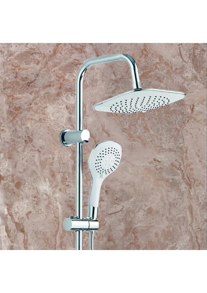 Robot Tepe Duş Seti Takımı Shower Yağmurlama Kare Banyo Masaj Duş Başlığı Sistemi Beyaz Krom fırsatları