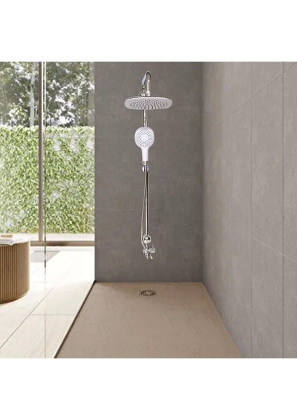 Robot Tepe Duş Seti Takımı Shower Yağmurlama Kare Banyo Masaj Duş Başlığı Sistemi Beyaz Krom indirimleri