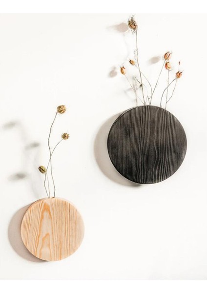 Büyük Duvar Askılı Vazo 25 ve 20 cm Modern Tomurcuk Vazo - Minimalist Vazo - Kuru Çiçek Vazosu