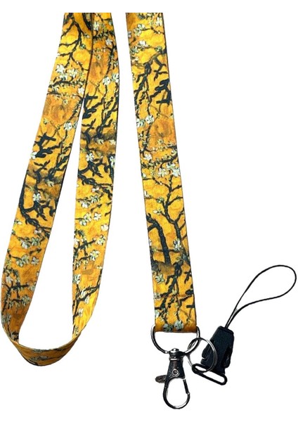 Sarı Badem Ağacı Van Gogh Boyun Ipi Telefon Askısı