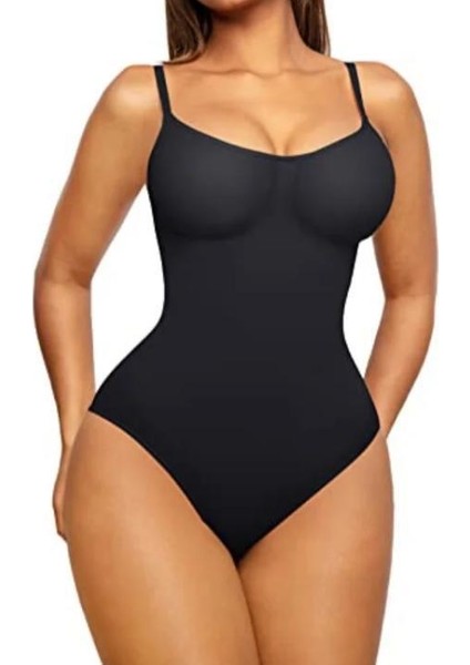 Kimi Bodysuit Tangalı Korse - Siyah