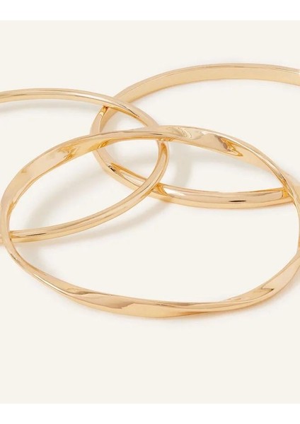 Altın Rengi Twist Bilezik 3'lü Set modelleri