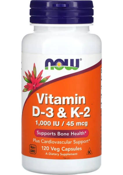 Vitamin D3 & K2, 120 Vegan Kapsül