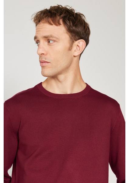 ALTINYILDIZ CLASSICS Erkek Bordo Standart Fit Normal Kesim Bisiklet Yaka Triko Kazak fırsatları