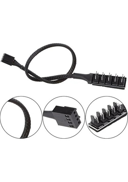 Fan Çoklayıcı Kablosu 4 Port Y Pwm Splitter 4 Pin Cpu 12V Switch Ide Molex 4353