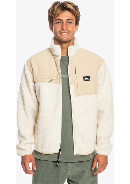 Krem Erkek Dik Yaka Polar Sweatshırt EQYFT04854 Shallow Water Fz