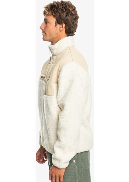 Krem Erkek Dik Yaka Polar Sweatshırt EQYFT04854 Shallow Water Fz modelleri