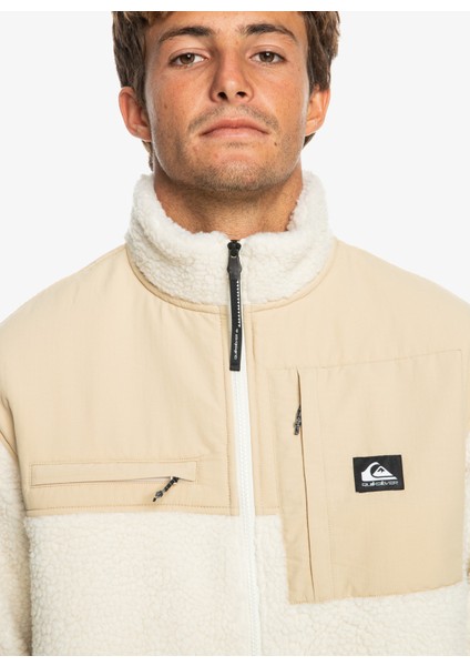 Krem Erkek Dik Yaka Polar Sweatshırt EQYFT04854 Shallow Water Fz fırsatları