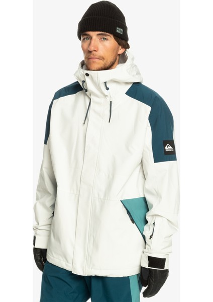 Beyaz Erkek Kapüşon Yaka Regular Fit Waterproof Kayak Montu EQYTJ03416 Radicalo Jk