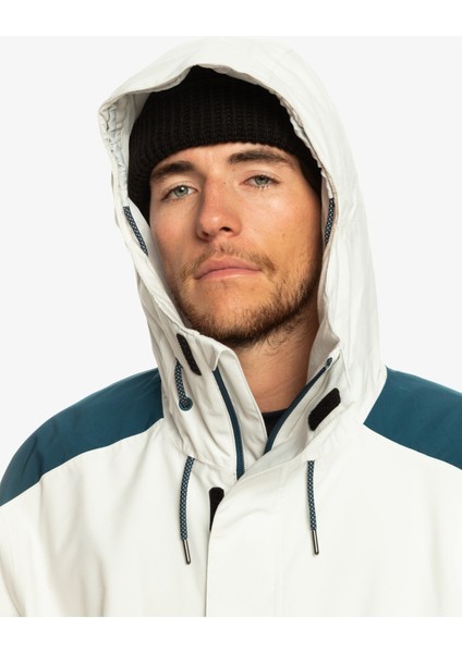 Beyaz Erkek Kapüşon Yaka Regular Fit Waterproof Kayak Montu EQYTJ03416 Radicalo Jk modelleri