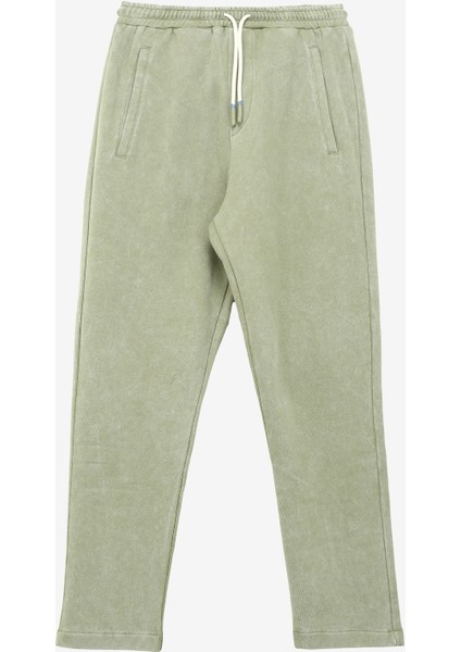 Lastikli Bel Slim Fit Yeşil Erkek Eşofman Altı PSI1151SS