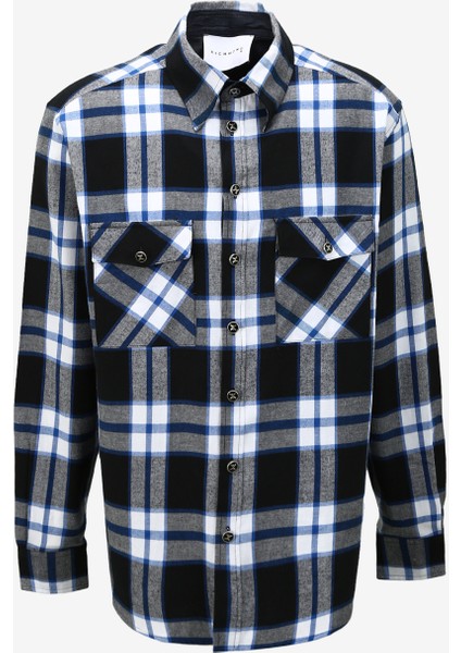 Slim Fit Gömlek Yaka Siyah Erkek Gömlek UMA23134CA