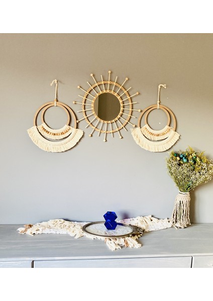 Wall Art Bohem Makrome Duvar Dekorasyon Ürünü 3lü Set